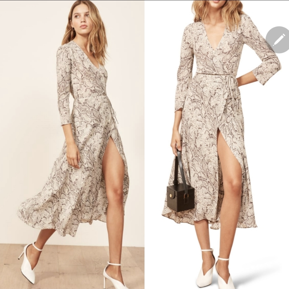 Reformation Jaz Wrap Midi Dress